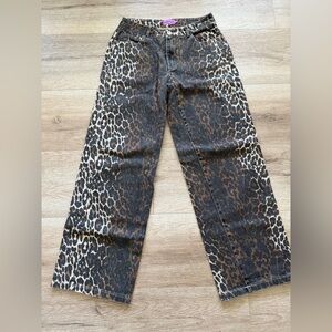 Edikted Animal Print Denim Pants